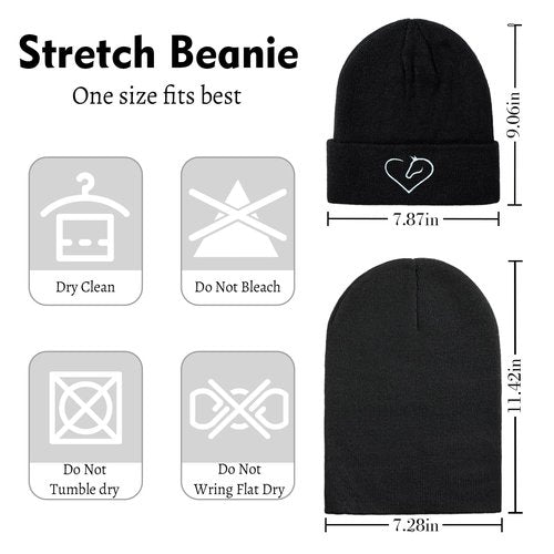 pbgtywd Horse Beanie Horse Gifts Embroidered Knit Hats Black Beanies for Horses Lovers Women Men