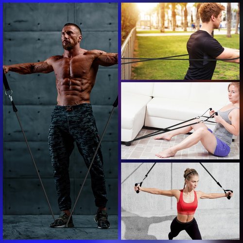 VEICK Single Resistance Bands for Physical Therapy, Resistance Training, Gym and Home Workout Gear, One Single Exercise Bands Tube(40 lbs)