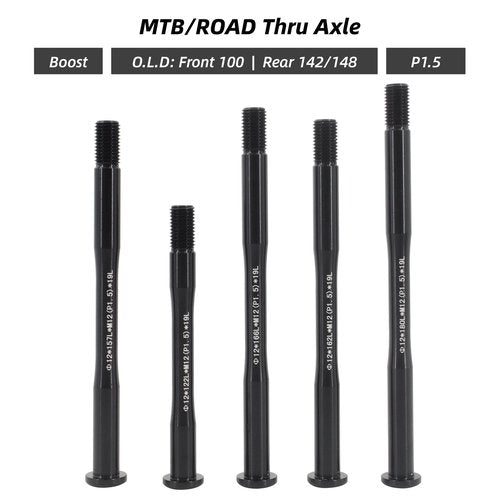 rningo M12 Thread Pitch 1.5mm * 12mm Bike Hubs Thru Axle Skewer Adapter Fit for MTB/Road Bike 12mm *162mm (12 * 162L*M12(P1.5))