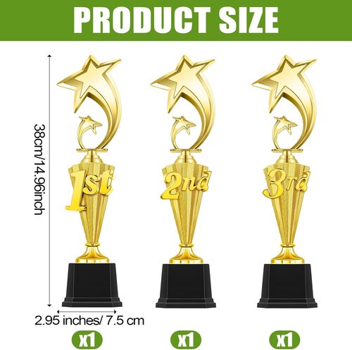 1st Place Trophy - Plastic Sports Award Cup for Football & Soccer Tournaments | Fun Prize for Competitions
