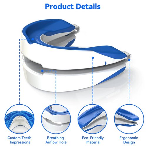Nighttime Wear Mouthguard,Soft Boil & Bite Oral Device for Adults,Breathable BPA-Free Material,Adjustable Soft Mouth Guard for Men & Women,Reusable & Simple to Use
