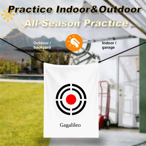 Gagalileo Golf Target Cloth: 5x3FT Protective Net Portable Easy Setup with Ropes Indoor Outdoor Practice All Golfers Training Accuracy for Backyard Garage