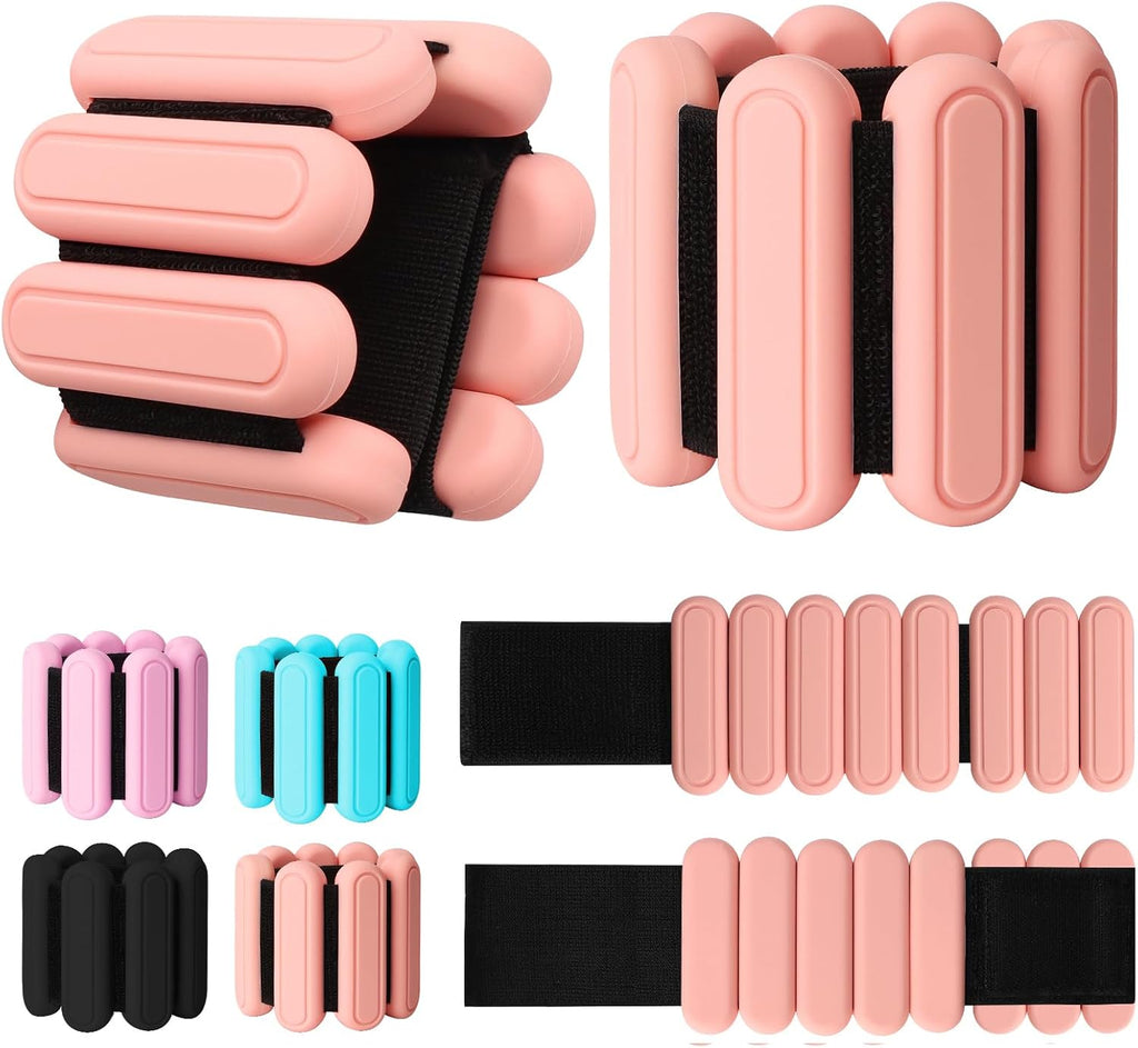 Skiennix Adjustable Wrist & Ankle Weights - Premium Silicone Bracelets for Yoga & Home Workouts | Set of 2 (1 lb Each)