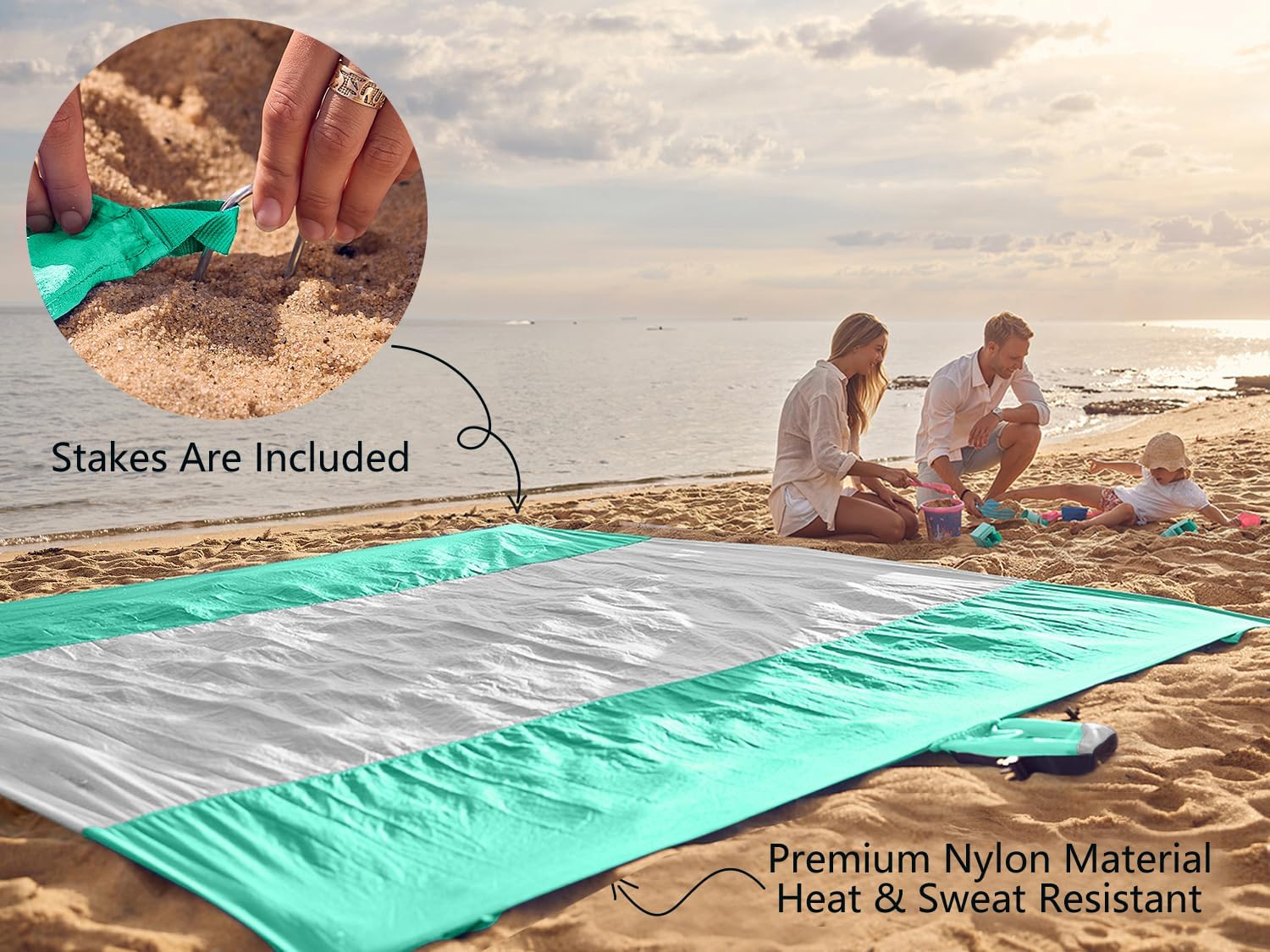 WEKAPO Beach Blanket - Sandproof Waterproof Extra Large Mat | Quick Drying Beach Essential for Camping & Picnics
