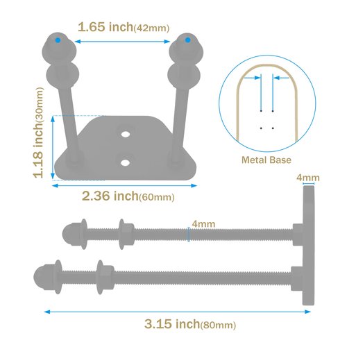 ATOOMTUZS Skateboard Wall Mount Display(6 Packs)-Aluminum Ramp Shape Skateboard Deck Wall Mount with Two Screw Holes for Horizontal and Vertical Hanging Skateboard Display Decor