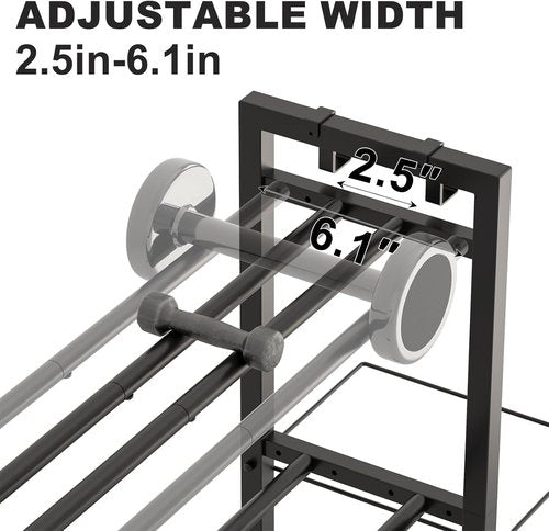 Heavy Duty Metal Dumbbell Rack by [Brand Name] - 3-Tier Adjustable Storage for Weights & Yoga Mats