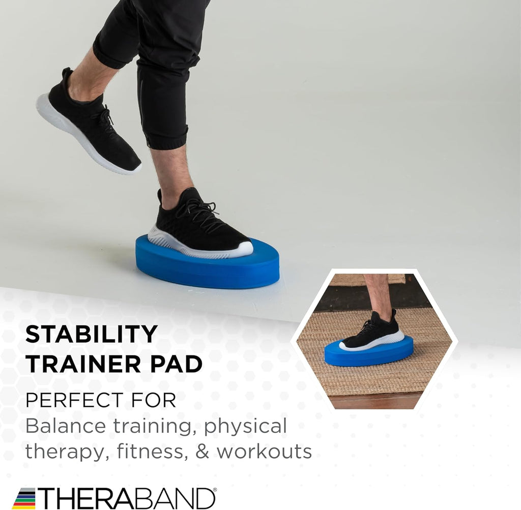 TheraBand Stability Trainer Pad - Intermediate Soft Blue Foam Balance Pad for Core Strength & Therapy