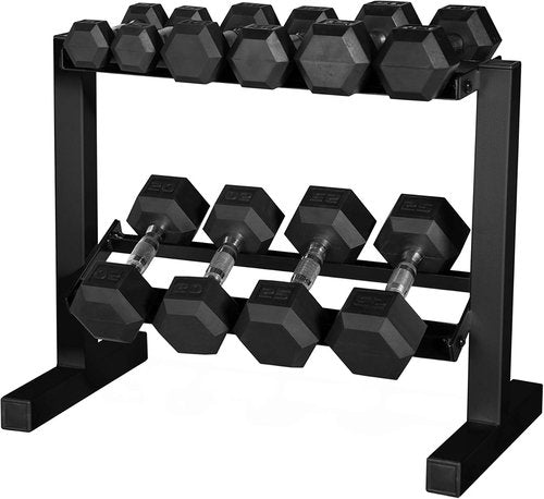 CAP Barbell 150 lb Dumbbell Set - Space-Saving 2-Tier Rack | Versatile Weight Options