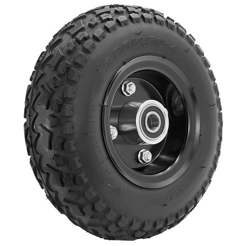 Felixstory 2.80/2.50-4 Wheel with 0.59in Bearing 2" Offset Hub Fit for Senior Mobility Scooter, Wheelbarrows, Scooters, Hand Trucks, Lawn Mowers, Dollies, Utility Cart, 9 Inch Tire with Tube and Hub