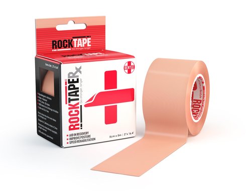 RockTape RX Sensitive-Skin 2-Inch Kinesiology Tape, 16.4-Foot Continuous Roll, Beige