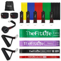 TheFitLife Resistance Exercise Bands Set (150lbs) with Handles+ TheFitLife Pull-Up Assist Exercise Bands Set for Body Stretching, Power-Lifting, Fitness Training