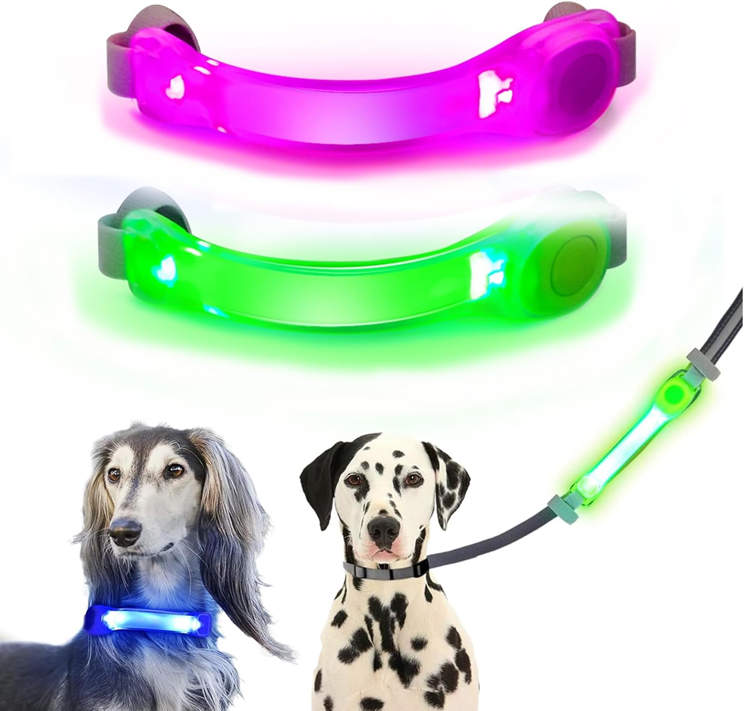 Skiennix LED Dog Light - Waterproof Glow Light for Collars & Leashes | Easy Attach, 2-Pack