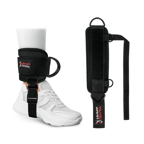 Ultimate Ankle Strap for Cable Machines - Neoprene Padded Ankle Wrist Cuffs D-Ring Glute Kickback Booty Workouts, Leg Extension & Hip Abductors (Pair)