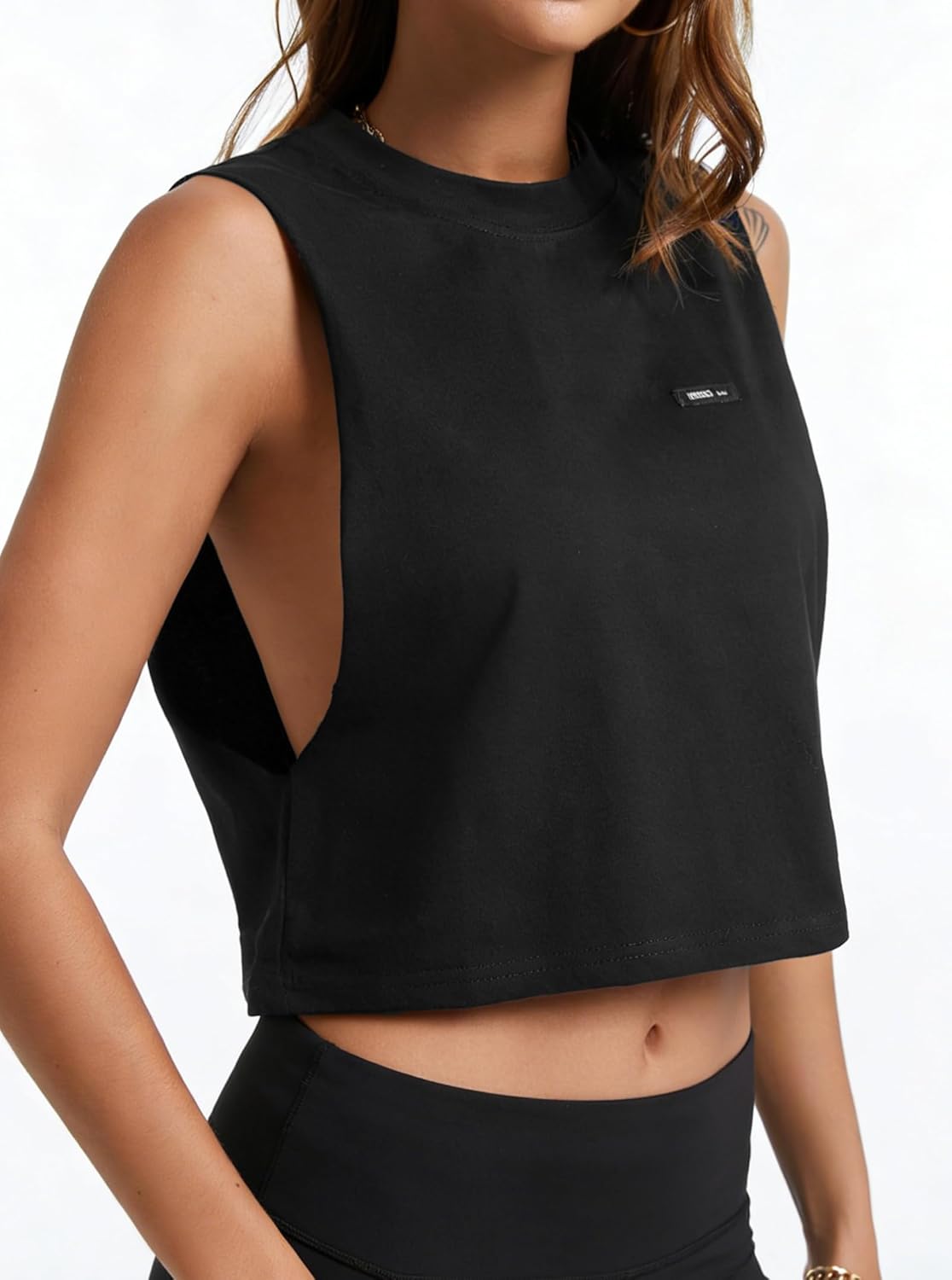 Remidoo Cropped Tank Tops for Women - Open Side Sleeveless Workout Shirt | Stylish Activewear