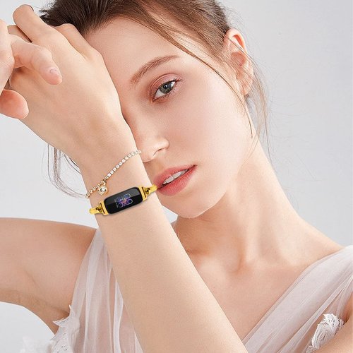 Gimuk Straps Compatible with Fitbit Inspire 2 Strap, Women Stainless Steel Metal Adjustable Replacement Wristband Strap Bracelet for Fitbit Inspire 2/Inspire/Inspire HR/Ace 2 Small Large, 5.5"-8.1",