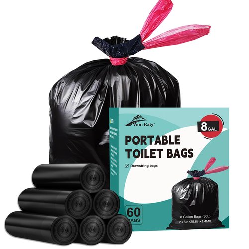Ann Katy Portable Toilet Bags，Drawstring Camping Toilet Bags Toilet Trash Bags Leak-Proof, Waste Bags for Camping, Hiking, Traveling,Emergency, Outdoor Activities