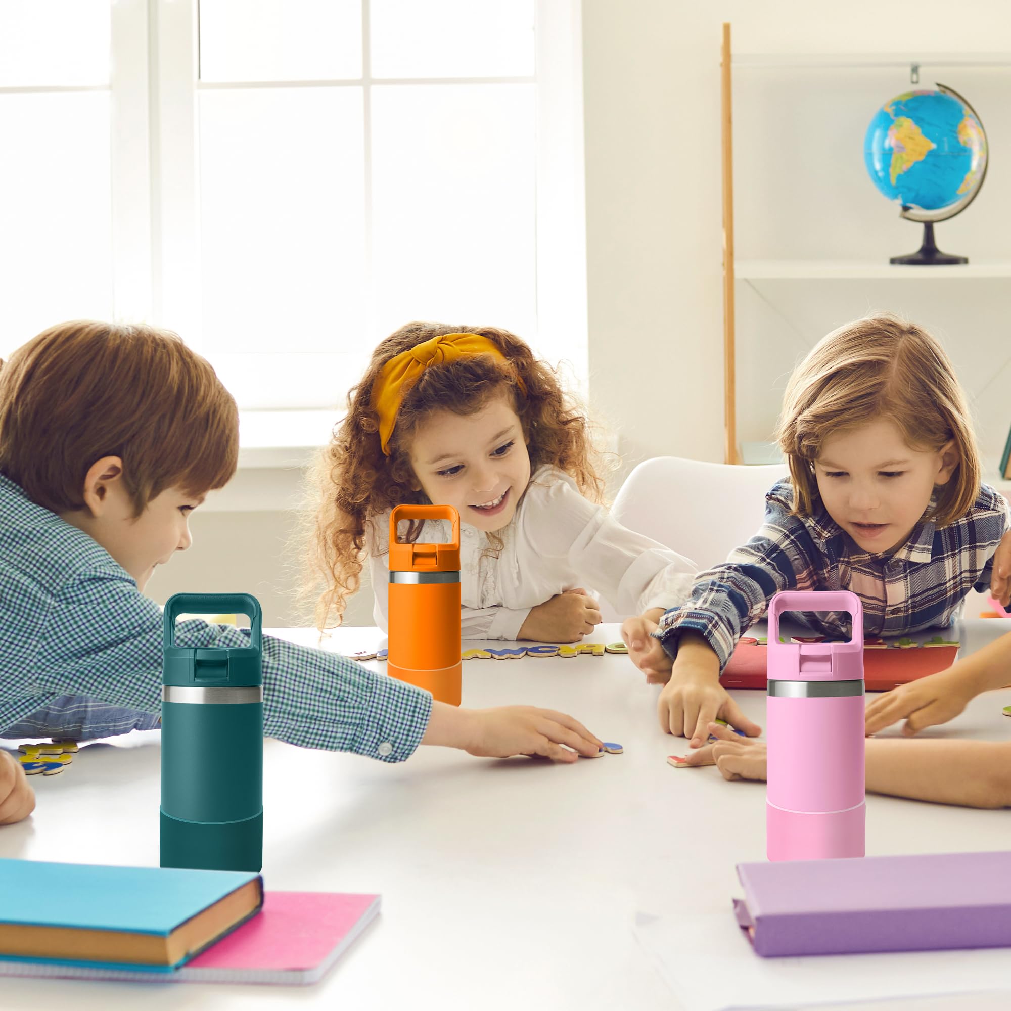 Mokoart Silicone Boot Compatible with YETI Kids Water Bottle 12 oz and Rambler 18 oz Bottle, Anti-Slip Sleeve Bottom Protector Accessories for YETI Rambler 12/18oz (Firefly Yellow)