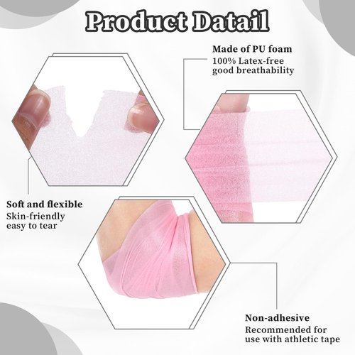 12Pcs Colord Prewrap Athletic Tape, 2.75 Inch X 11 Yards Pre wrap Athletic Tape for Injuries, Premium Quality Wrap Athletic Prewrap Tearable, Foam Knee Baseball Wrist Bands Sports Ankle Soccer Tape