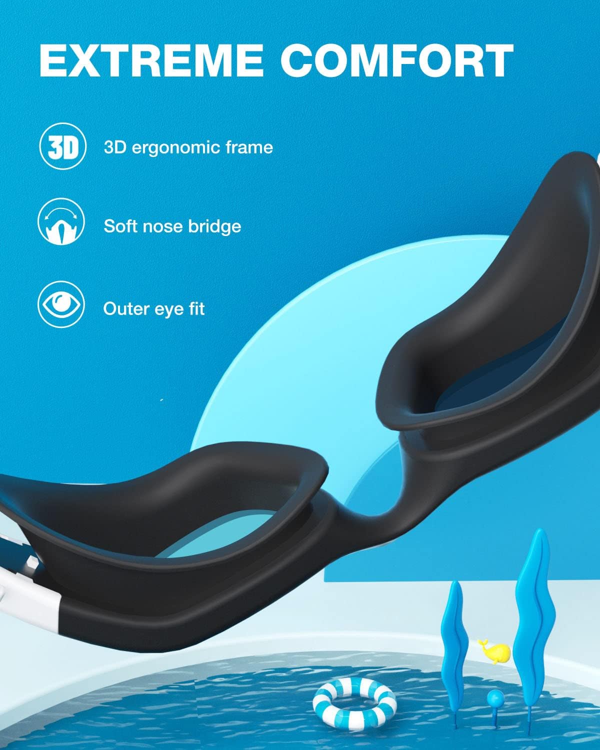 ZIONOR Kids Swim Goggles - G1 MINI UV Protection & Anti-Fog | Ideal for Ages 6-14