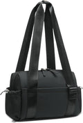 Mini Gym Bag for Women, Yoga Small Sports Bag for Women Girls, Waterproof PU Fitness Tote with Wet Compartment, Black