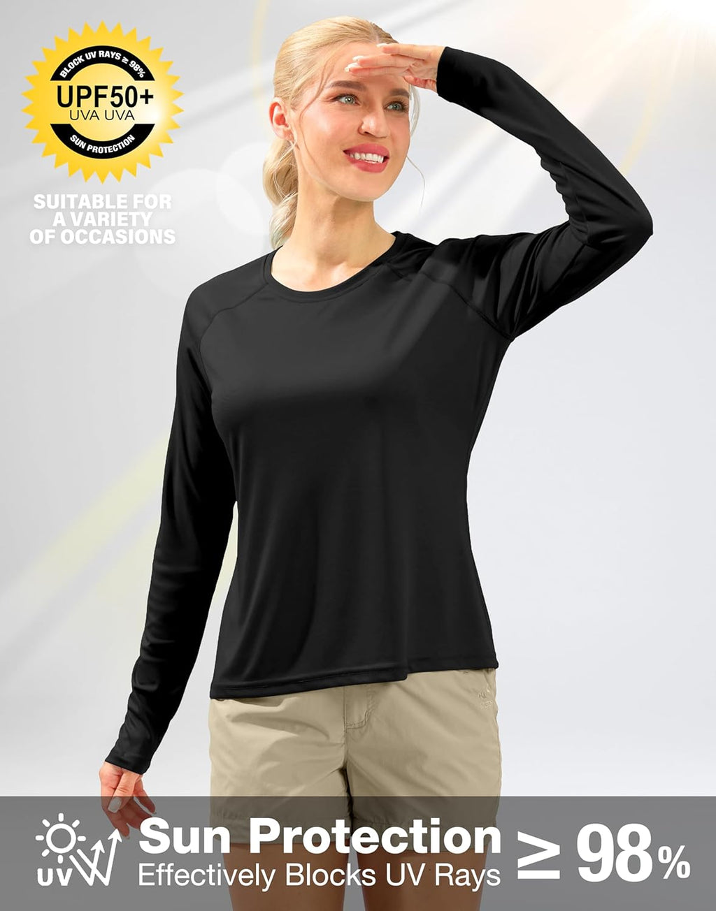 Skiennix Women's UPF 50+ Sun Shirt - Long Sleeve UV Protection for Hiking & Workouts | Lightweight Quick Dry