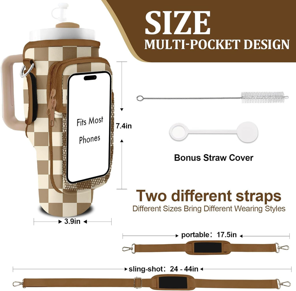 Stanley Carrier Bag - Versatile Holder for 40oz/30oz Tumblers | 2 Adjustable Straps & 3 Pockets