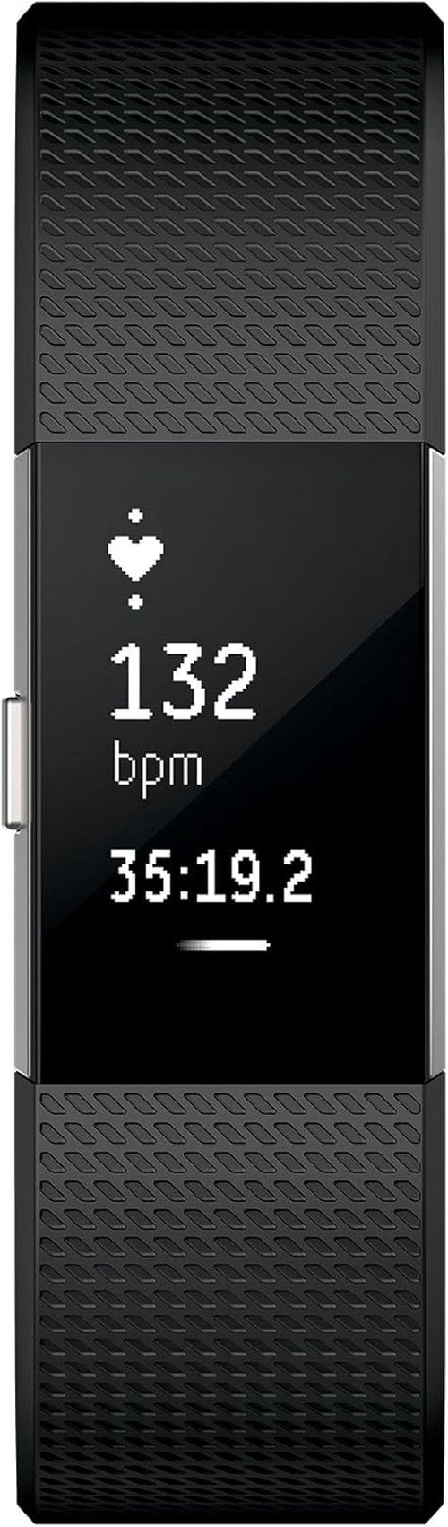 Fitbit Charge 2 Fitness Wristband - Heart Rate Monitor in Black, Large Size (US Version)