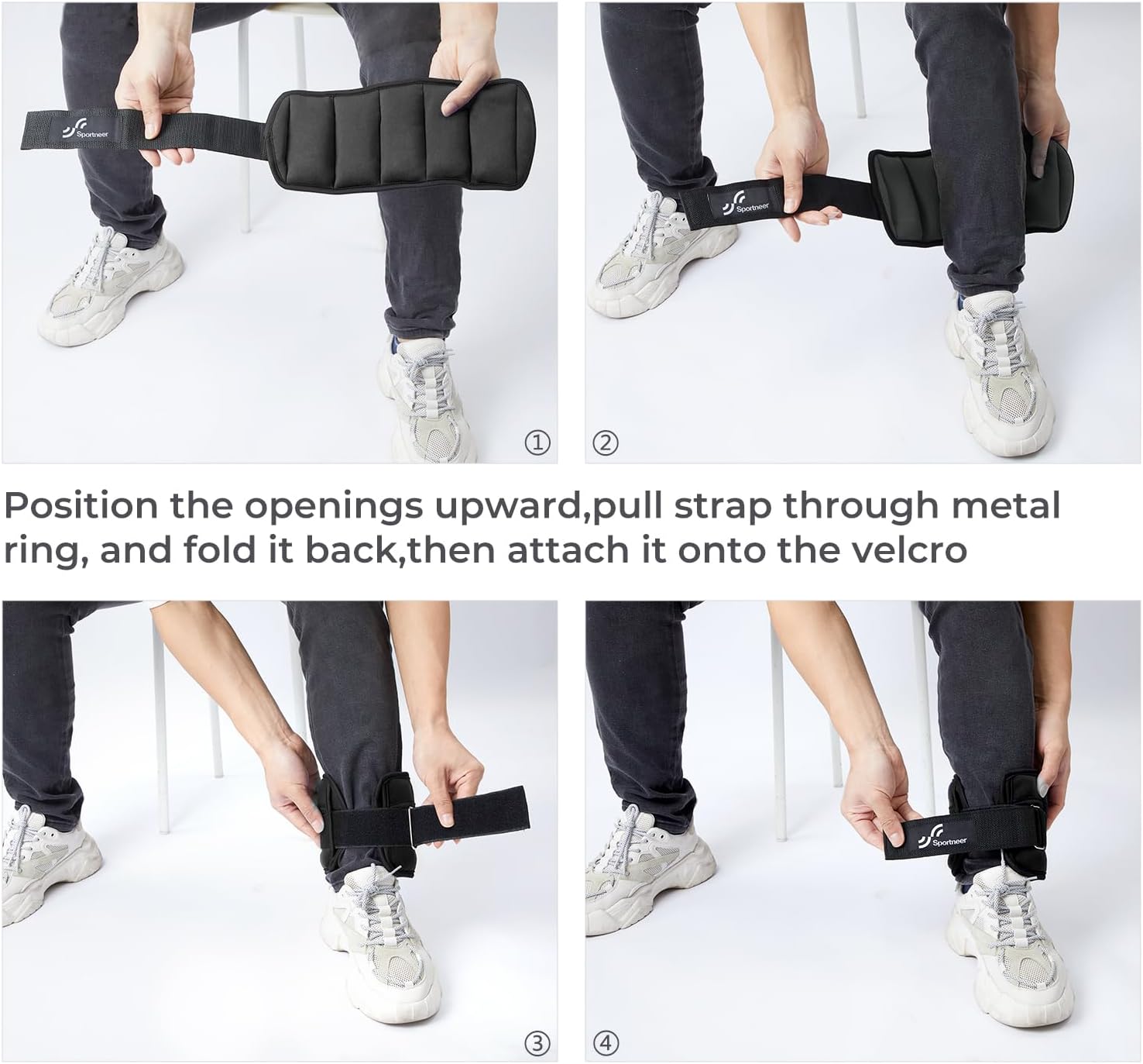 Sportneer Adjustable Ankle Weights - 1 Pair (2-10 lbs) Neoprene Leg Weights for Walking, Running & Yoga