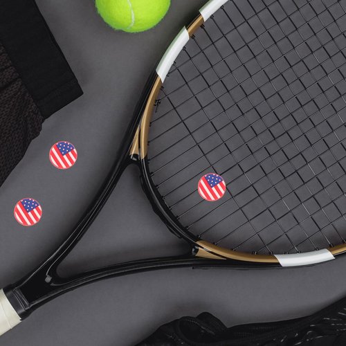 Partykindom 6Pcs American Flag Tennis Racket Dampeners Shock Absorbers Vibration Dampeners for Tennis Racquet Accessories