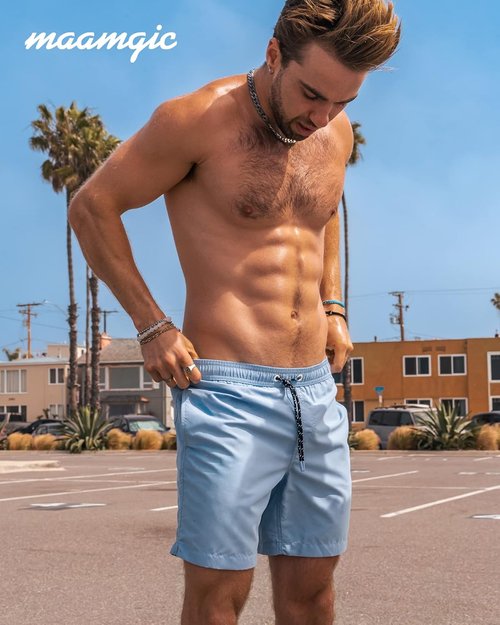 Maamgic Men's Swim Trunks - Quick Dry Swim Shorts with Mesh Lining | Fun Bathing Suits, 7-Inch