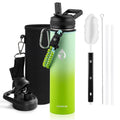 RAYMYLO Insulated Water Bottle 24 oz, Triple Wall Vacuum Stainless Steel (Cold for 24Hrs, Hot for 12Hrs), Leak Proof & Non-BPA, Modern Water Flask Jug with Paracord Handle & Straw Spout Lids