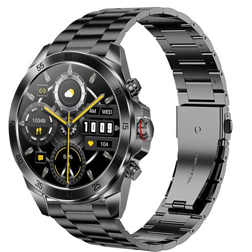 Compatible with ALPHAGEAR Smartwatch Bands, 22mm, 24mm Quick Release Stainless Steel Metal Replacement Straps Compatible with ALPHAGEAR Bravo II, Raptor, Commander, Juliet Smartwatch (Black, 24mm size band)