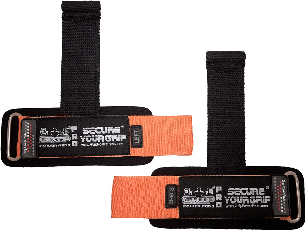 Skiennix Neoprene Padded Wrist Wraps - Gym Lifting Dowel Straps for Weight Training | 2 Pack (Orange)