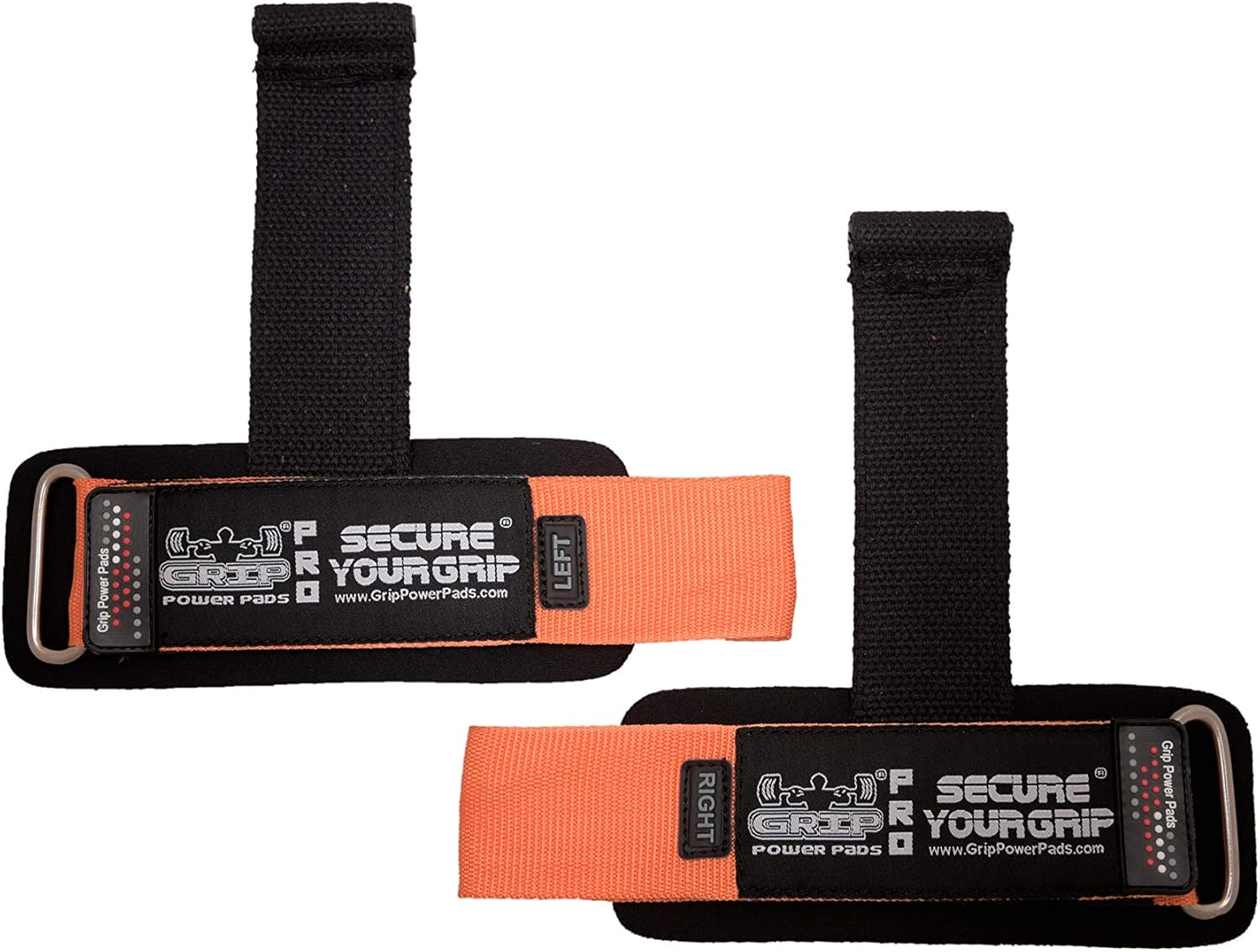 Skiennix Neoprene Padded Wrist Wraps - Gym Lifting Dowel Straps for Weight Training | 2 Pack (Orange)