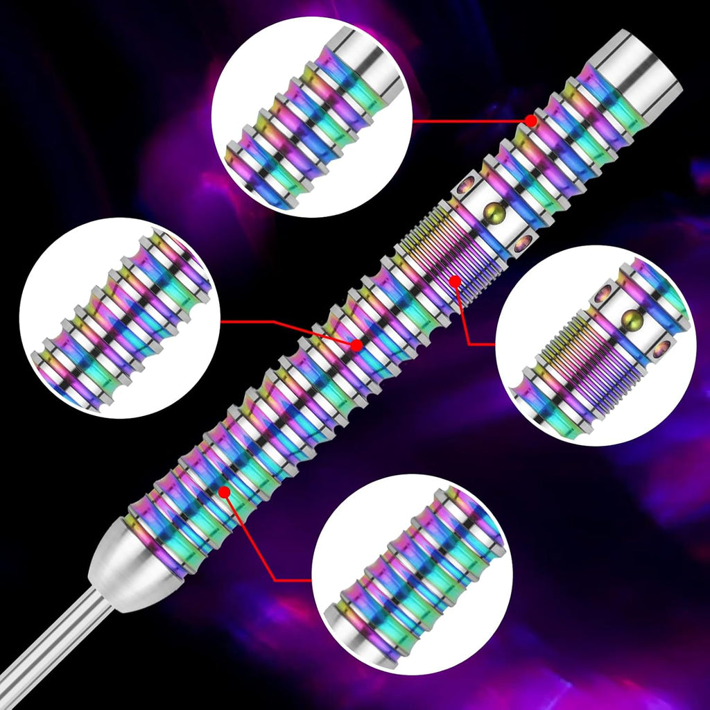 WIN.MAX Darts Metal Tip Set - Professional 90% Tungsten Steel Darts with Extra Flights | 20-28 Grams