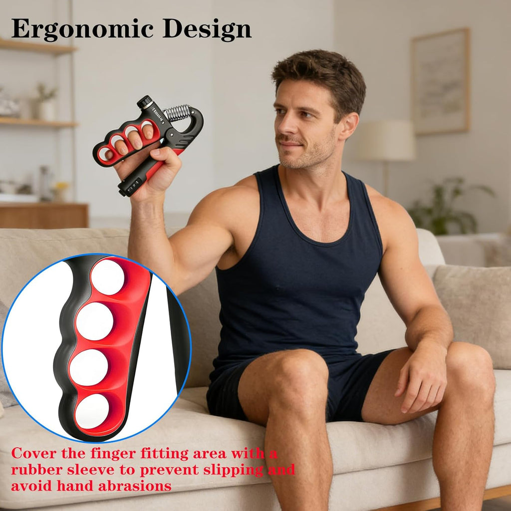 Regine Switzerland Hand Gripper - Adjustable 11-220LB Resistance Grip Trainer for Muscle Building