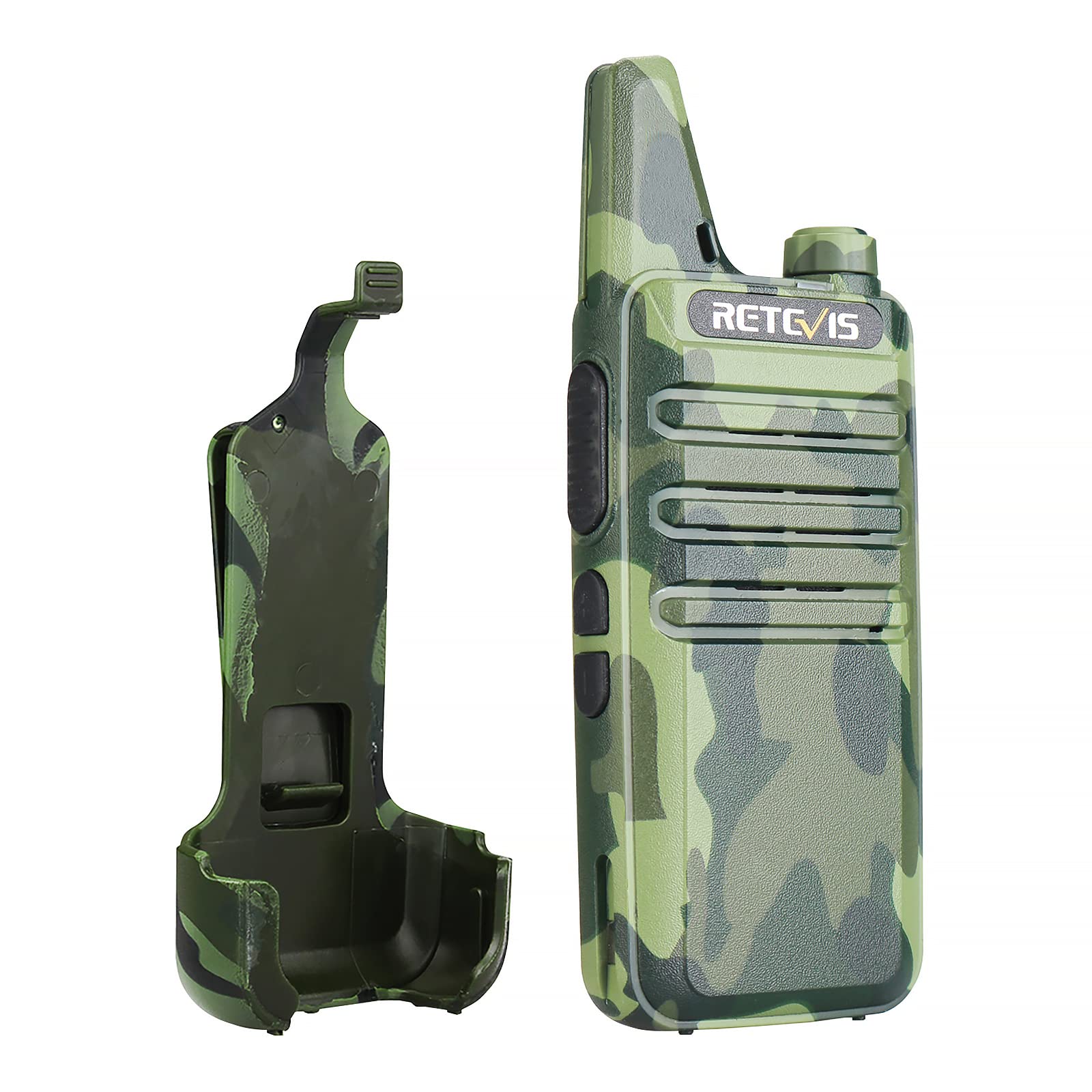 Retevis RT22 Walkie Talkies Rechargeable, Voice Activated, Emergency Alarm, Outdoor Cruise Ship ATV Hunting Skiing Handheld Two Way Radio Walkie-Talkies (4 Pack,Camouflage)