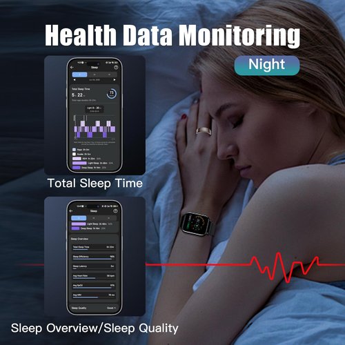 Kuxlagz Smart Ring Health Tracker for Women Men, Sleep Tracker with Heart Rate and Blood Oxygen, Fitness Ring for Activity Monitoring, 15 Days Battery, No Subscription, Titanium Alloy (Black, #9)