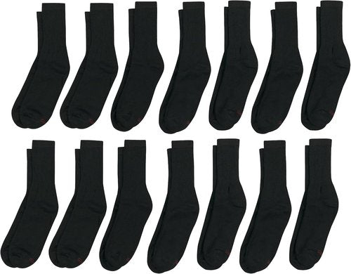 Hanes Men's Double Tough Socks - Moisture-Wicking Crew & Ankle Socks | Black & White Multi-Pack