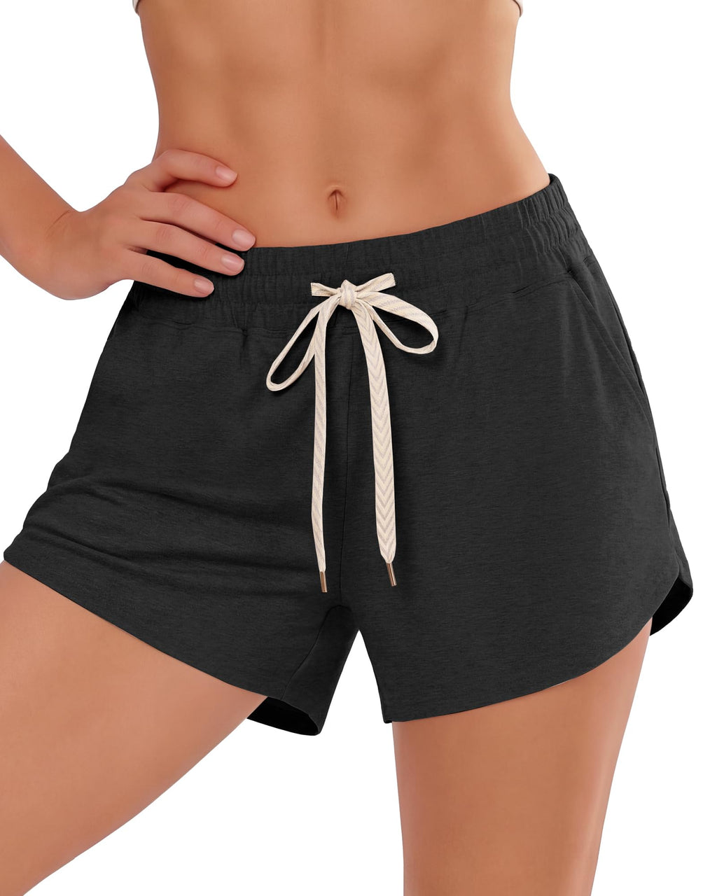 iceROSE Sweat Shorts for Women, Athletic Running Workout Drawstring Casual Lounge Loose Summer Shorts with Pockets