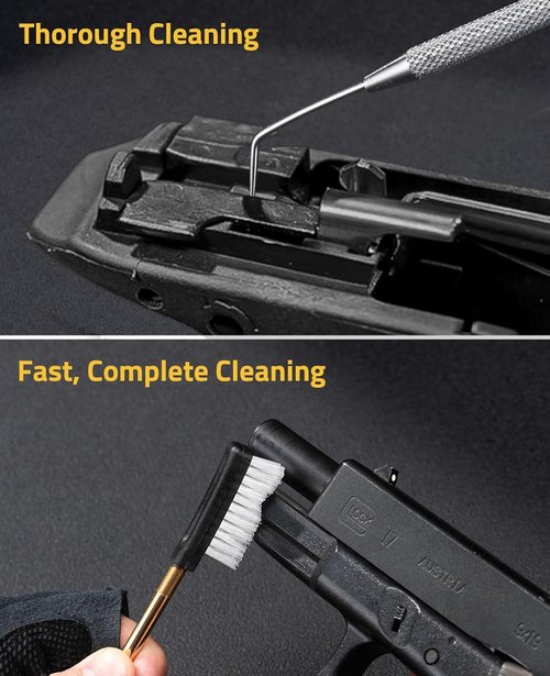 CVLIFE Gun Cleaning Kit - 9mm/.380/.357 Caliber Pistol Cleaning Set with Bronze Bore Brush & Organizer Case