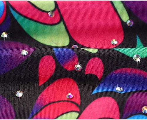 HOZIY Girls' Gymnastics Leotard - Sparkling Snowflake Design in Blue, Purple & Hot Pink
