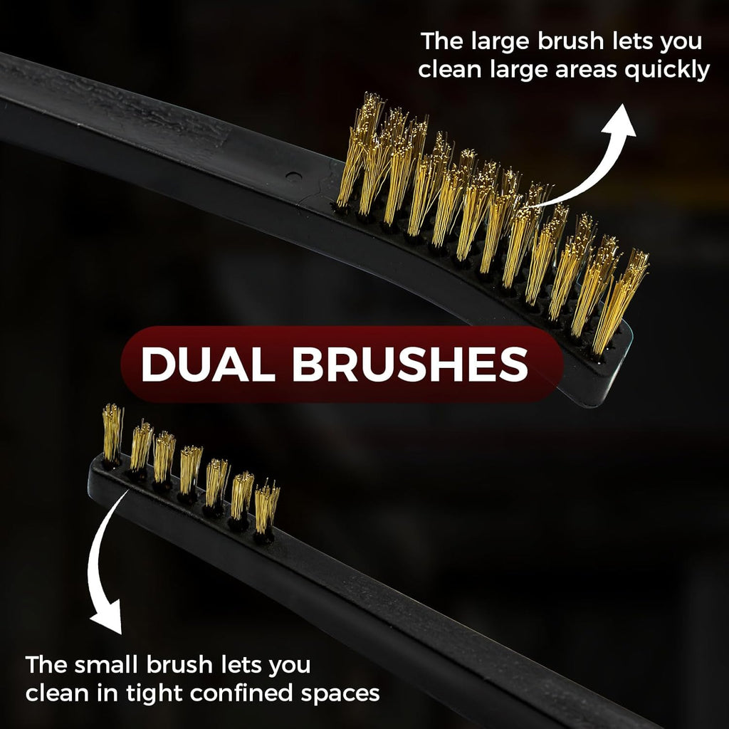 Skiennix 12 Pack Double-Ended Gun Cleaning Brushes Set - Brass & Nylon Handles for All Purpose Cleaning