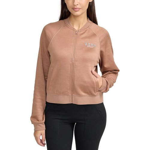 Aeropostale Women's Fleece Lined Bomber Jacket by Aero Sport, Brown, Size M