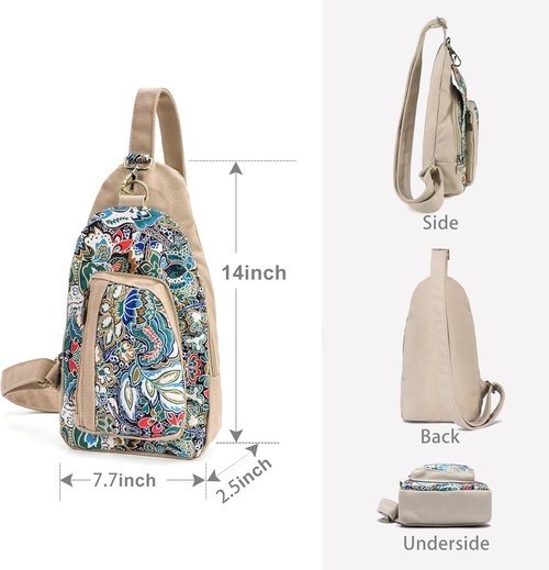 Black Butterfly Canvas Chest Bag - Stylish Crossbody Travel Pack | Compact & Lightweight Design