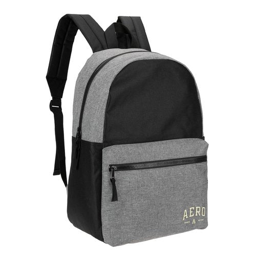 AEROPOSTALE Wellington Unisex Backpack - Aero Mens and Womens Bag for Everyday Use (Black/Grey)