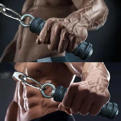 Ergonomic Tricep Rope Pull Down Attachment, Upgraded Long Triceps Rope Cable Attachments for Gym, Lat Pull Down Bar for Cable Machine, Tricep Lat Pulldown Workout Cable Attachments (SINGLE HANDLE-1)