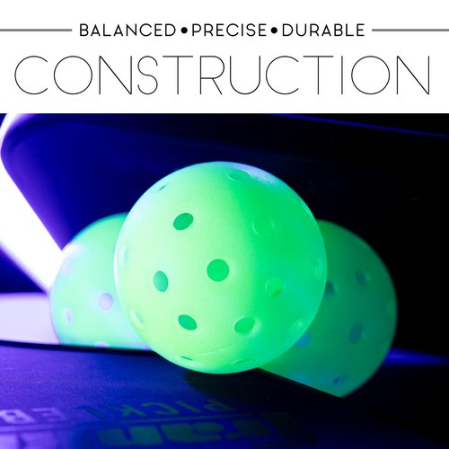 Franklin Sports Glow in the Dark Outdoor Pickleballs - Light Up Pickleball Balls for Nighttime Pickleball - Glow in the Dark Green Balls - Charge with Indoor Light + Sunlight - 12 Pack