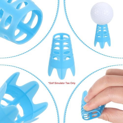 PATIKIL Golf Simulator Tees, 16 Pack Plastic Golf Tees Mat Practice Training for Outdoor Indoor Winter Turf Driving Range, Blue