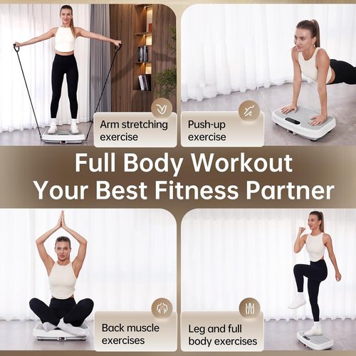 YAMO Vibration Plate Exercise Machine, Vibrating Plate for Lymphatic Drainage Weight Loss, 330lbs Capacity Whole Body Shaking Workout Fitness Platform for Women Men